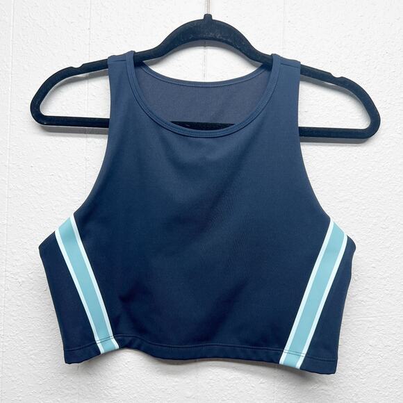 Joy Lab Activewear Navy Blue Crop Tank Top Women's Size Large Gym Training Yoga - Picture 1 of 7